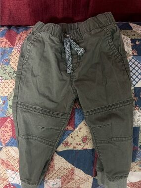 Kids Olive Green Jogger Jeans - Elastic Waist with Drawstring